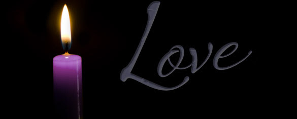 PIcture of advent candle with the text "Love"