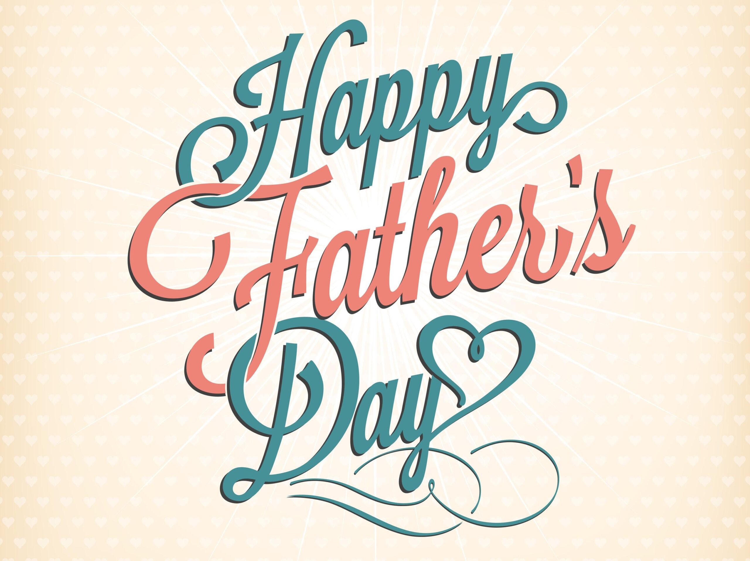 Orange and white background with the text, "Happy Father's Day."